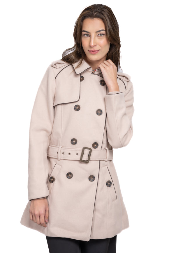 Gabardina botones cinturón