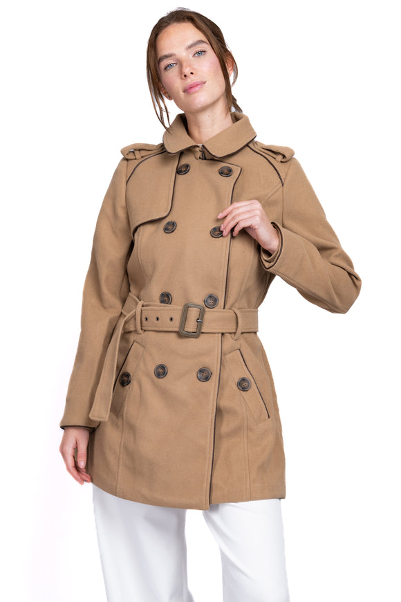 Gabardina botones cinturón
