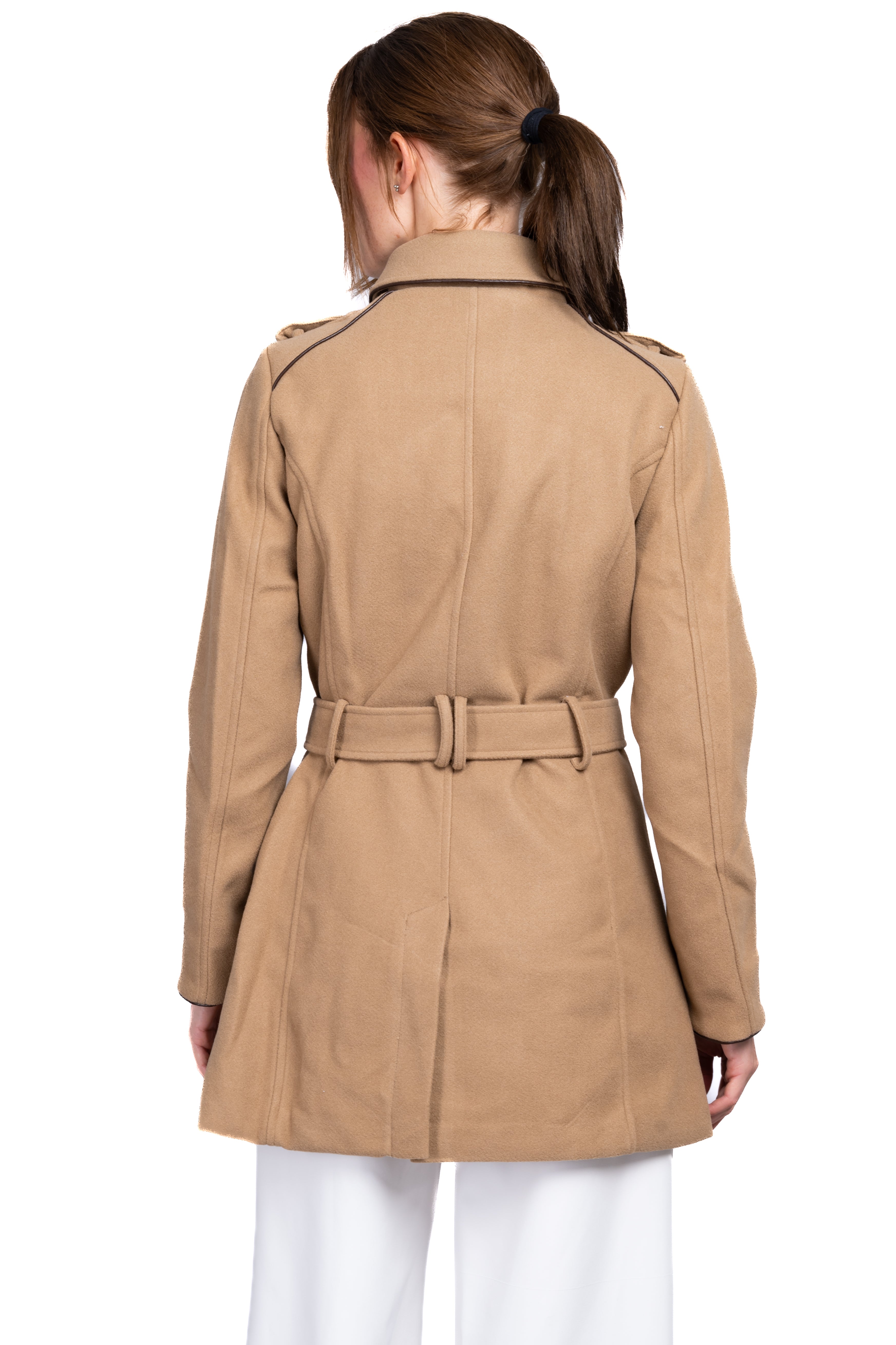Gabardina botones cinturón KHAKI