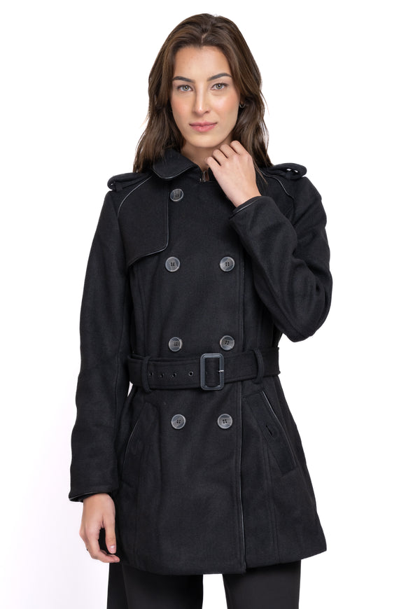 Gabardina botones cinturón