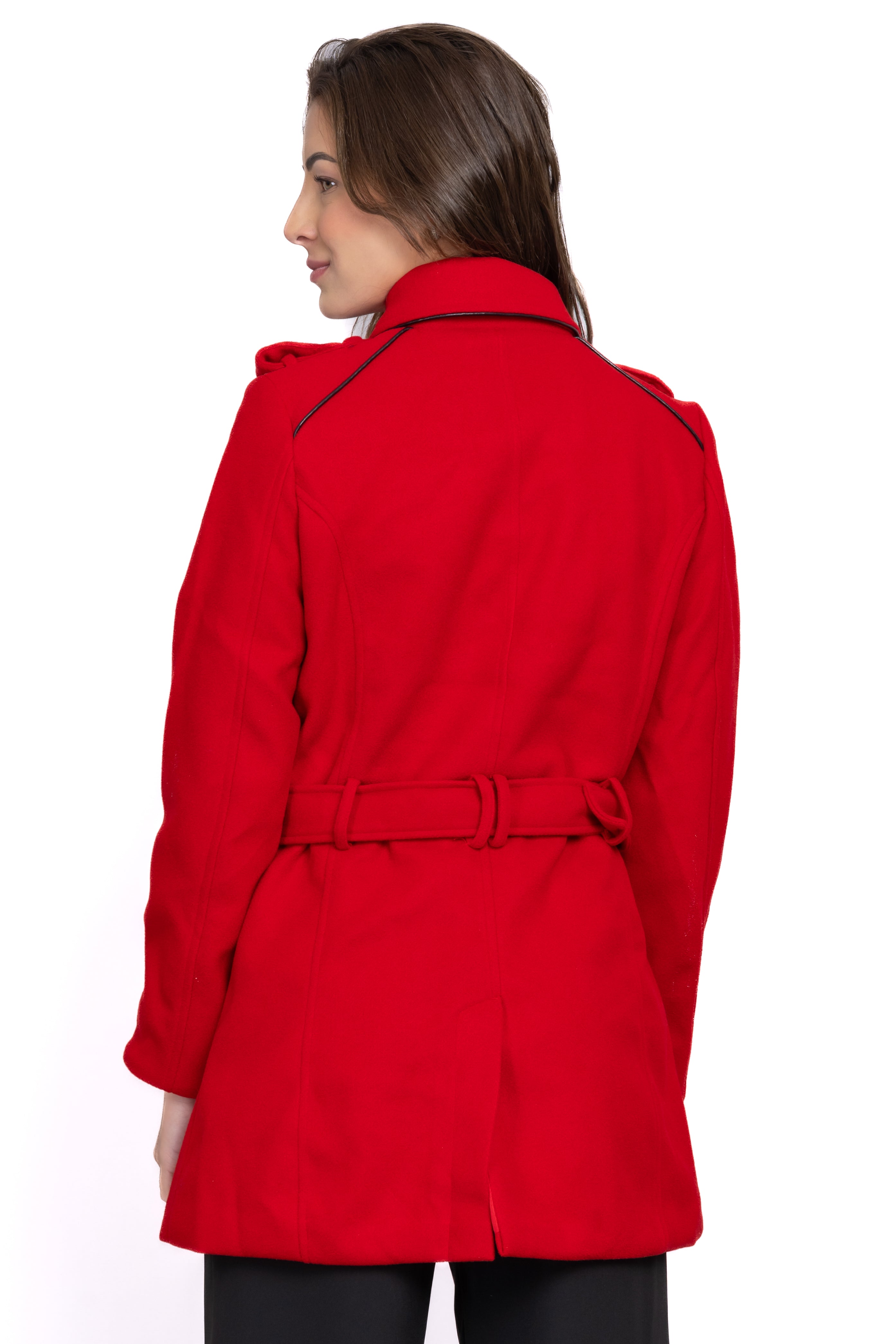 Gabardina botones cinturón ROJO
