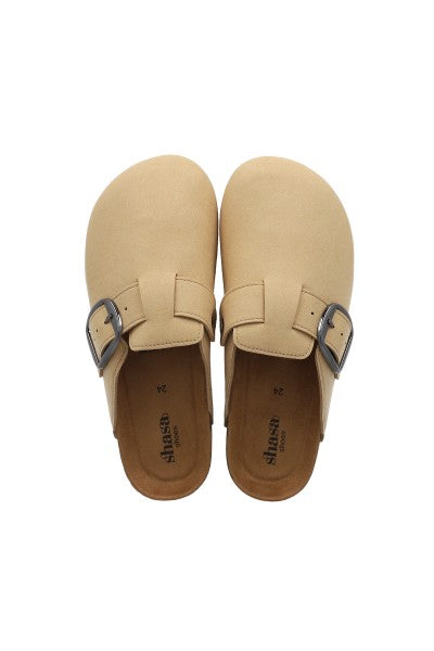 Zueco suede hebilla metálica