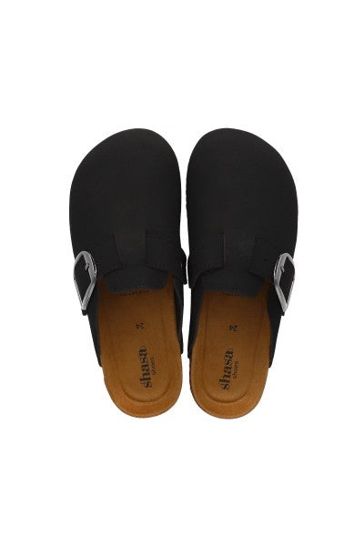 Zueco suede hebilla metálica