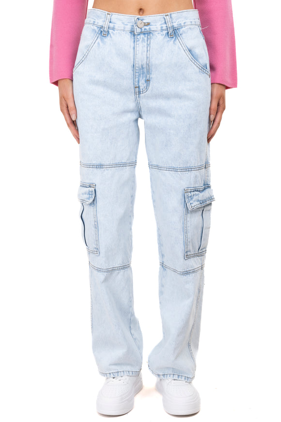 Jeans rectos bolsillos solapas