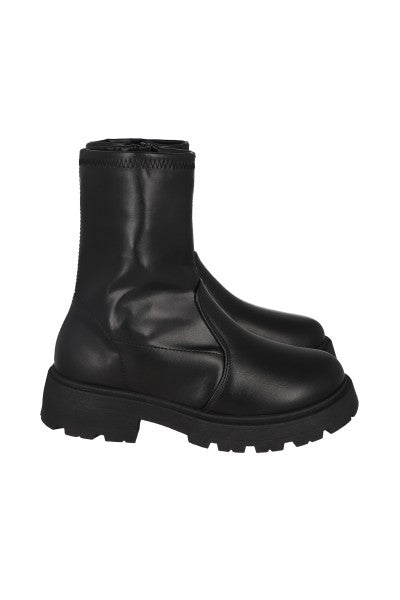 Botas efecto piel suela track NEGRO