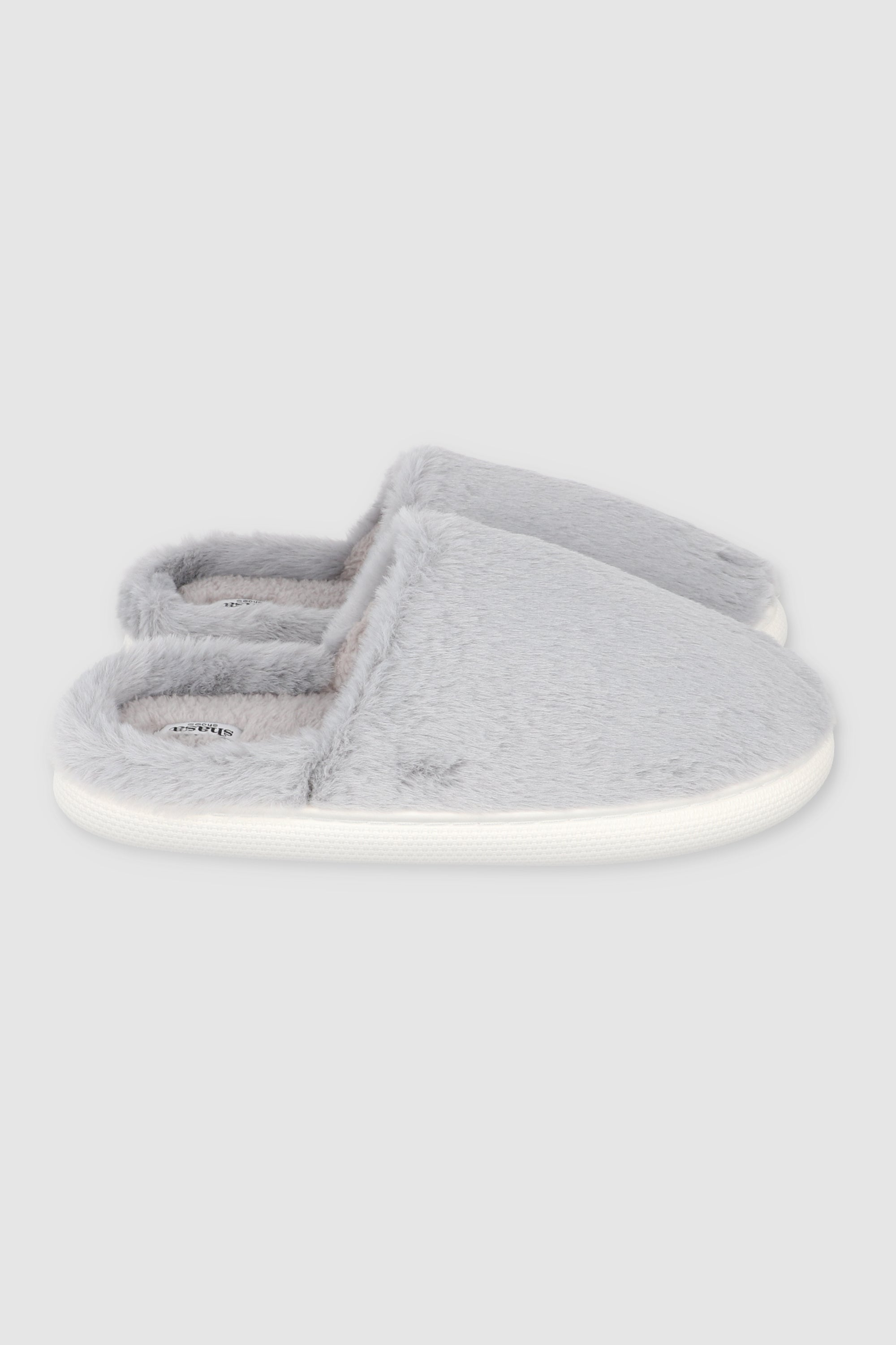 Pantuflas Peluche Monocolor GRIS