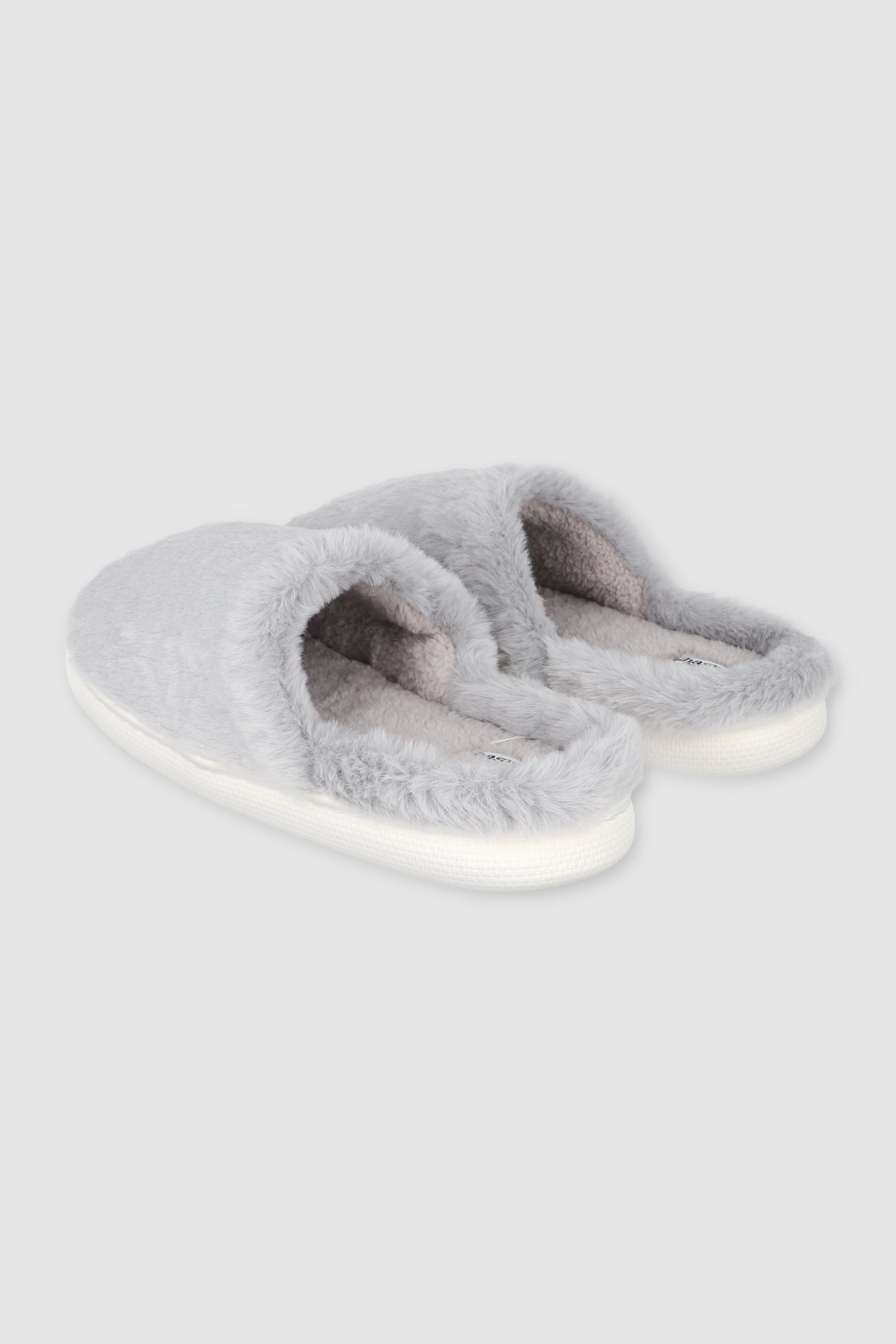 Pantuflas Peluche Monocolor GRIS