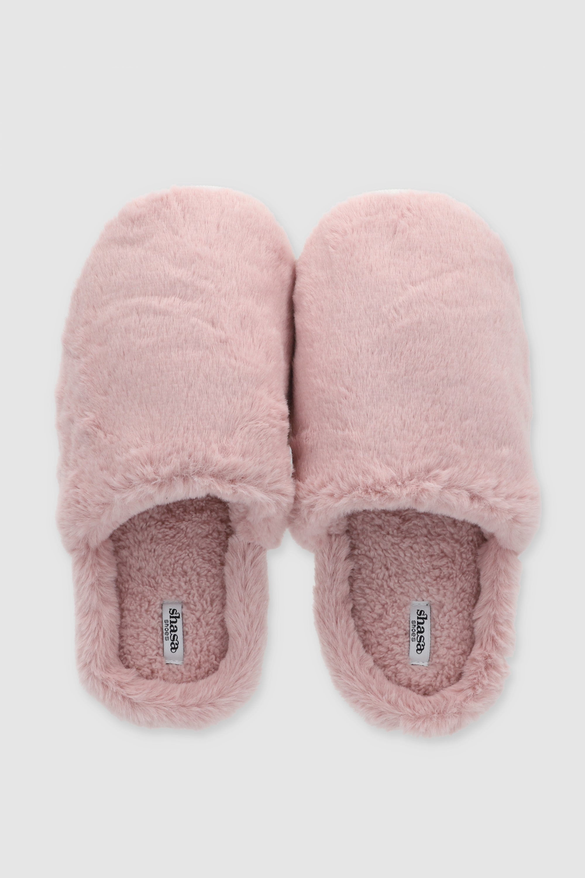 Pantuflas Peluche Monocolor PALO DE ROSA