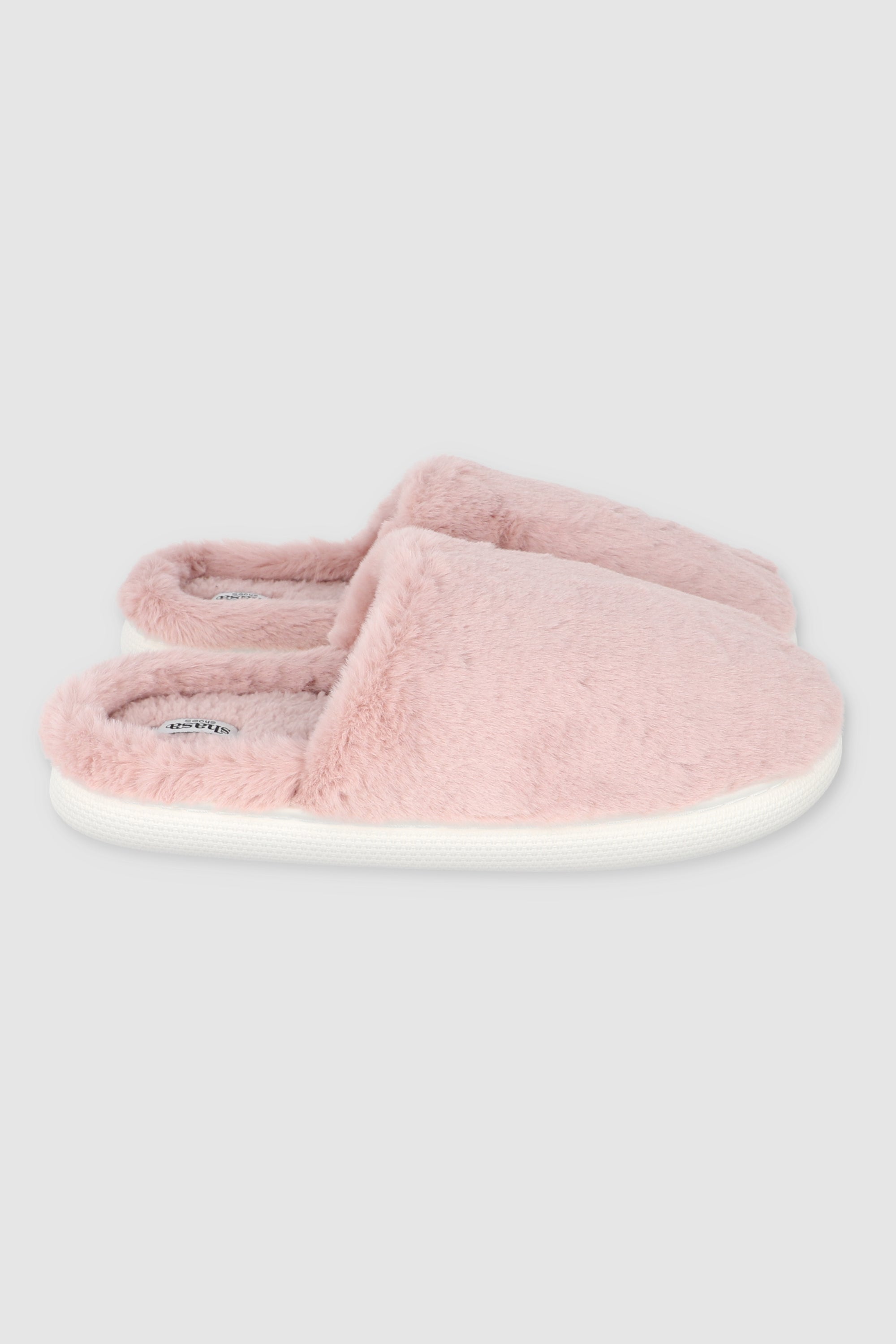 Pantuflas Peluche Monocolor PALO DE ROSA