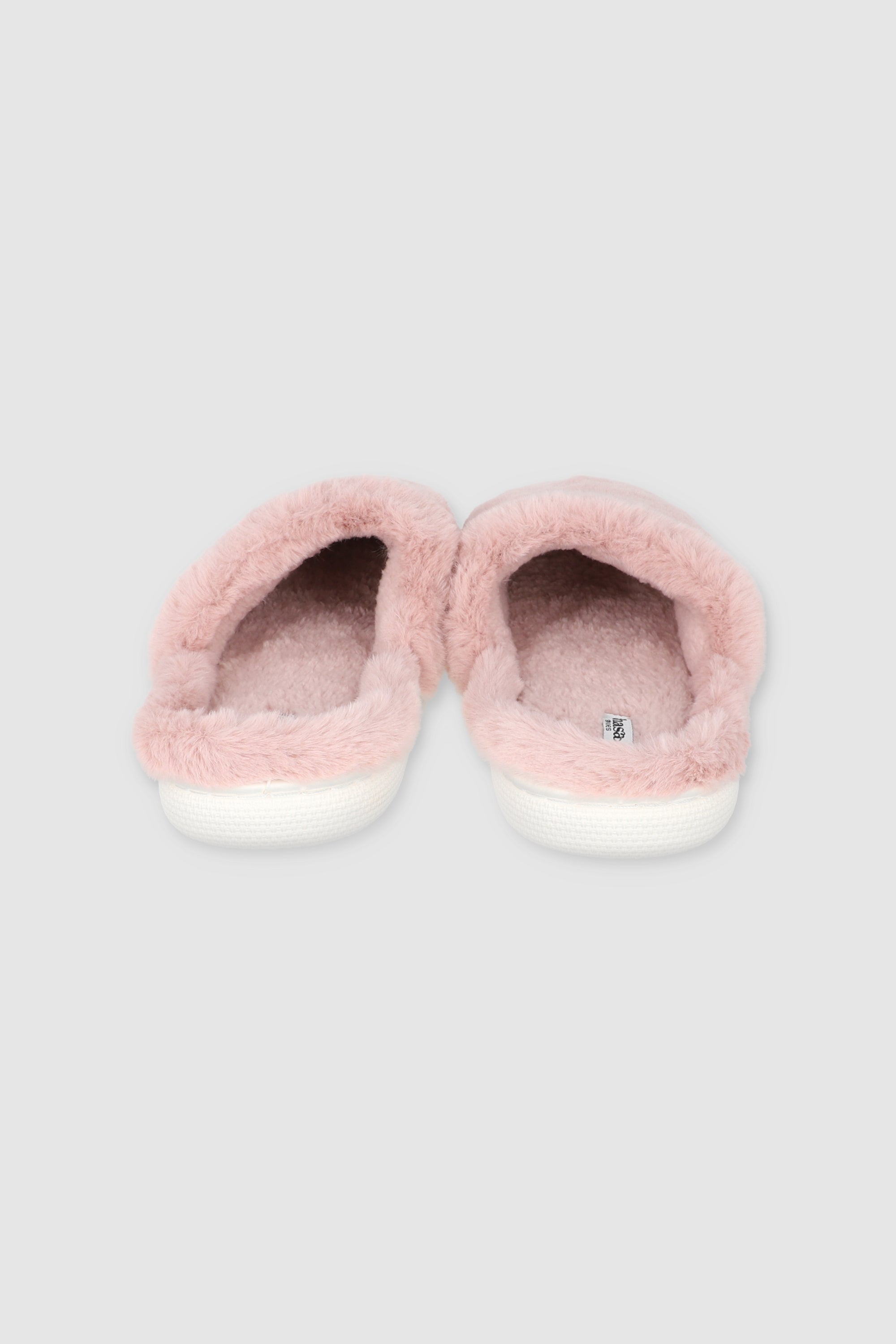 Pantuflas Peluche Monocolor PALO DE ROSA