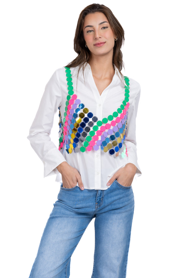 Top lentejuelas multicolor