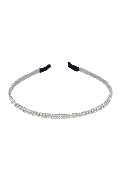 Diadema delgada multi brillos PLATA