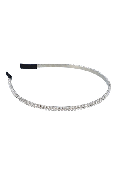 Diadema delgada multi brillos PLATA