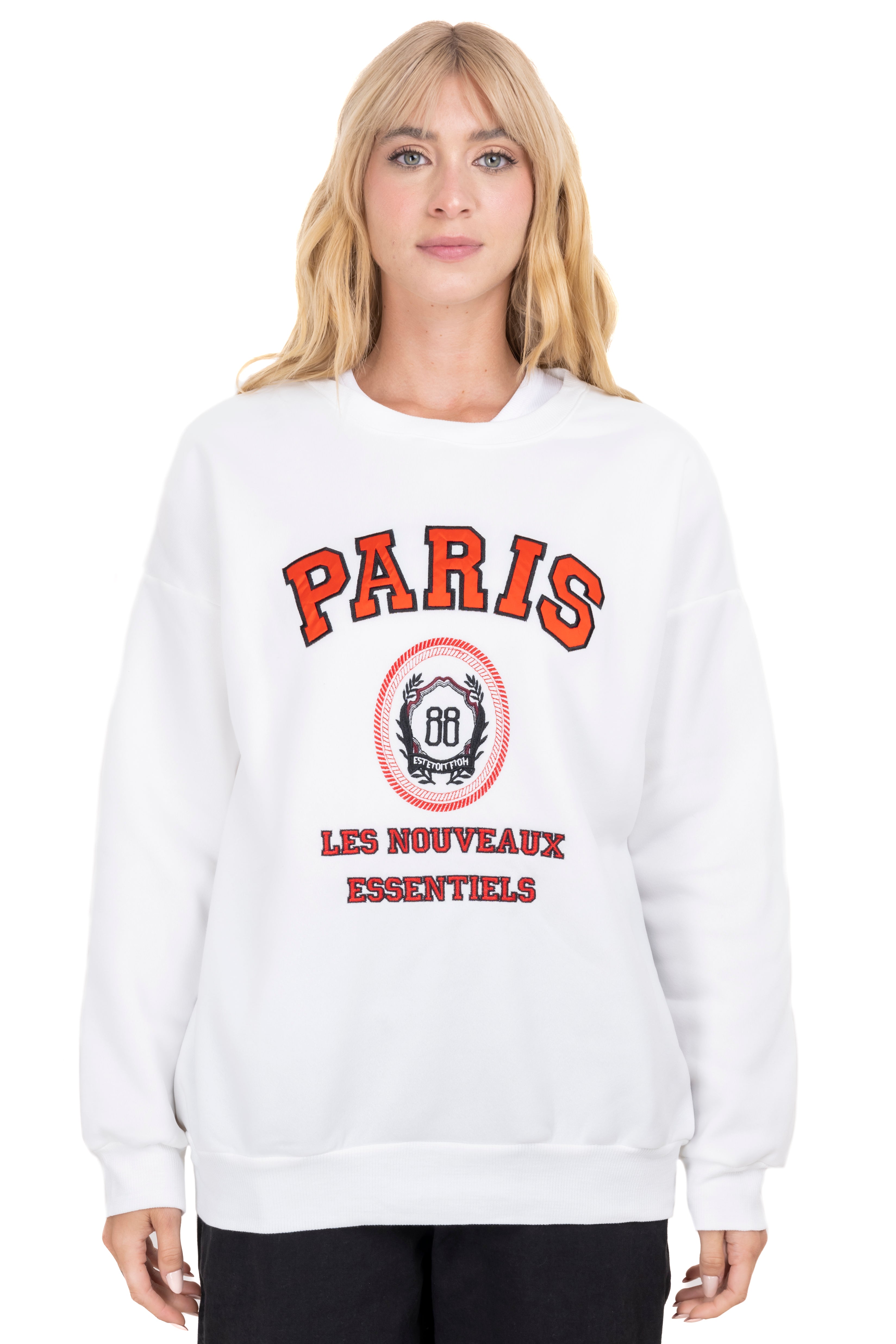 Sudadera manga lisa CREMA