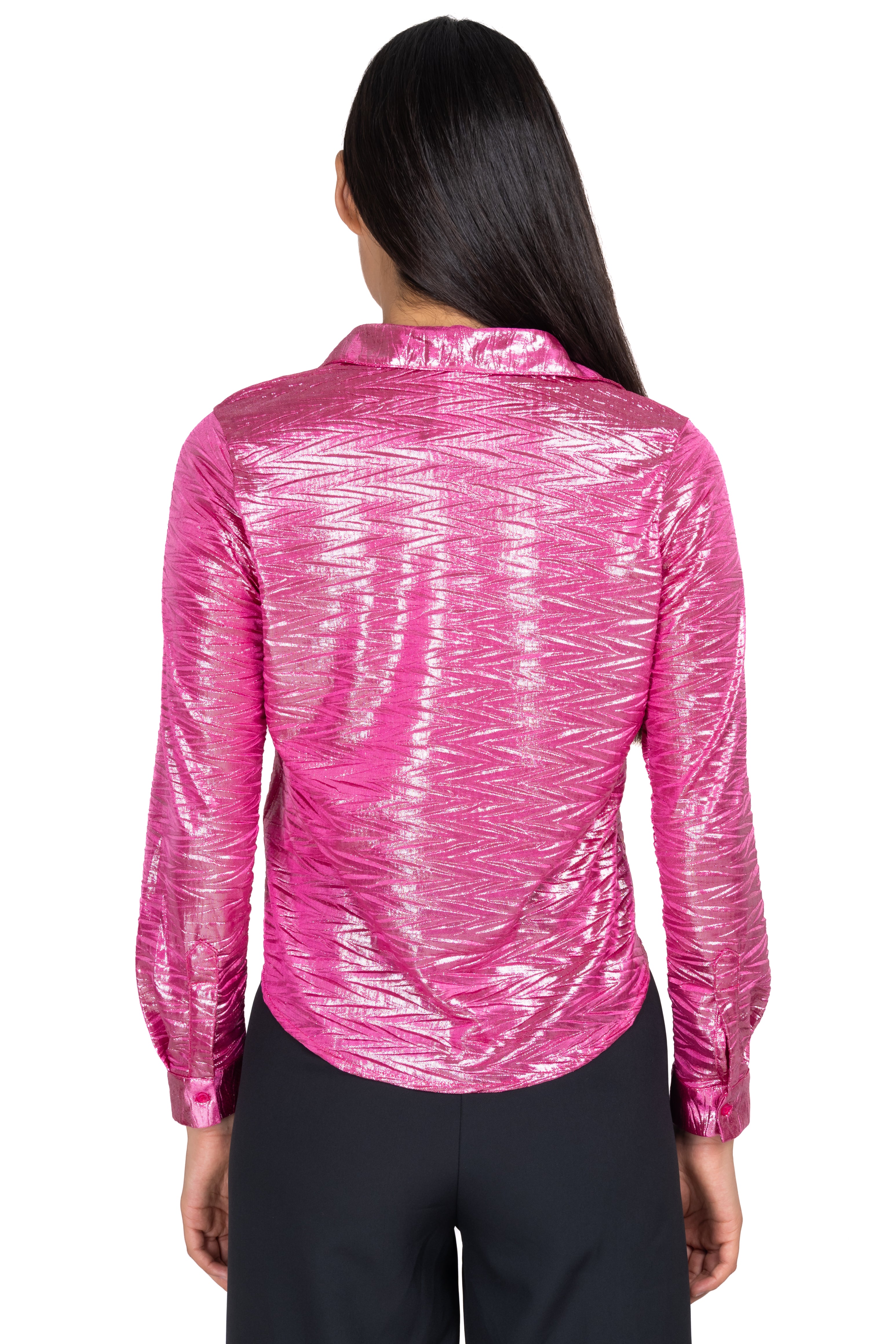 Camisa metálica textura zig zag