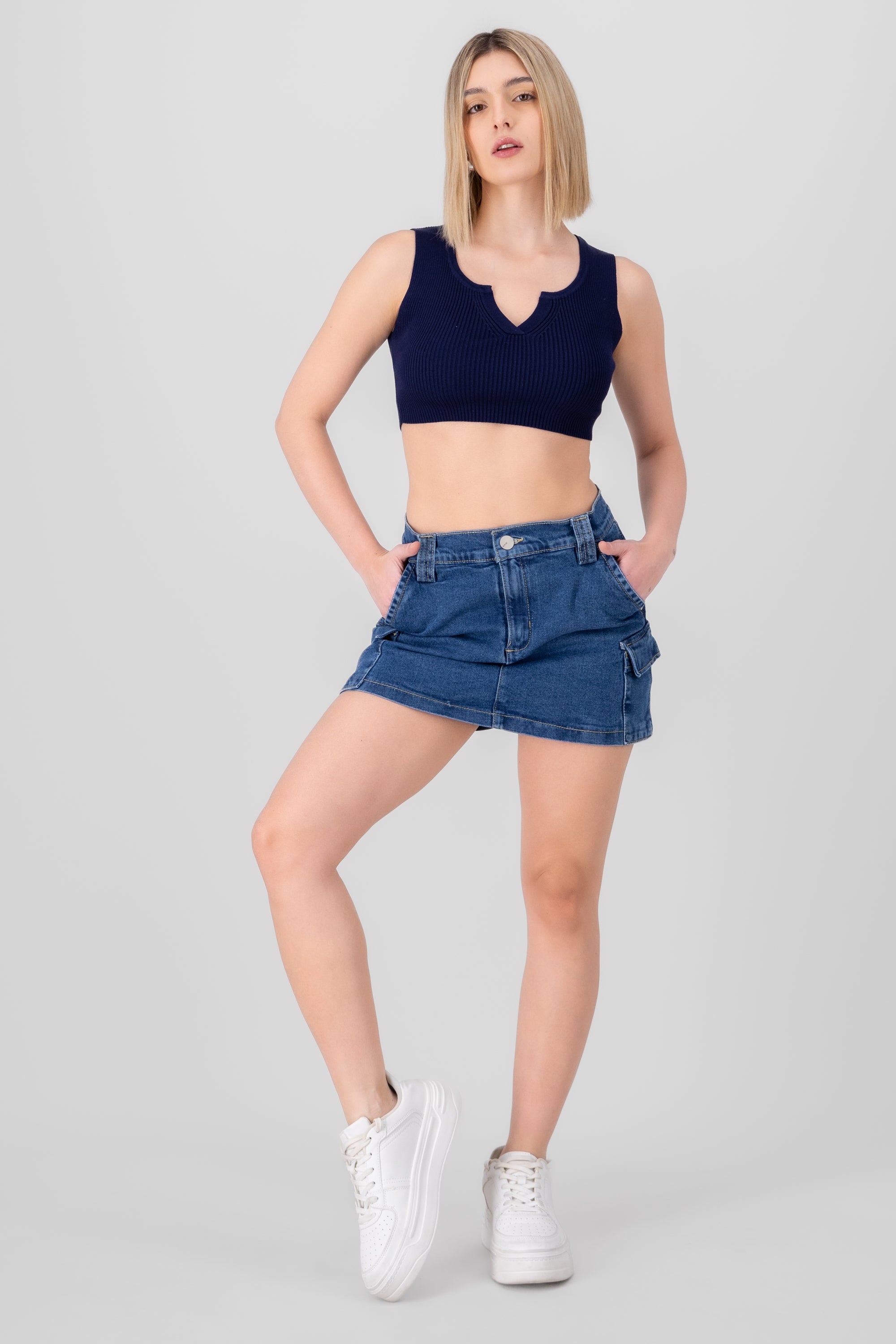 Falda short bolsillos cargo STONE