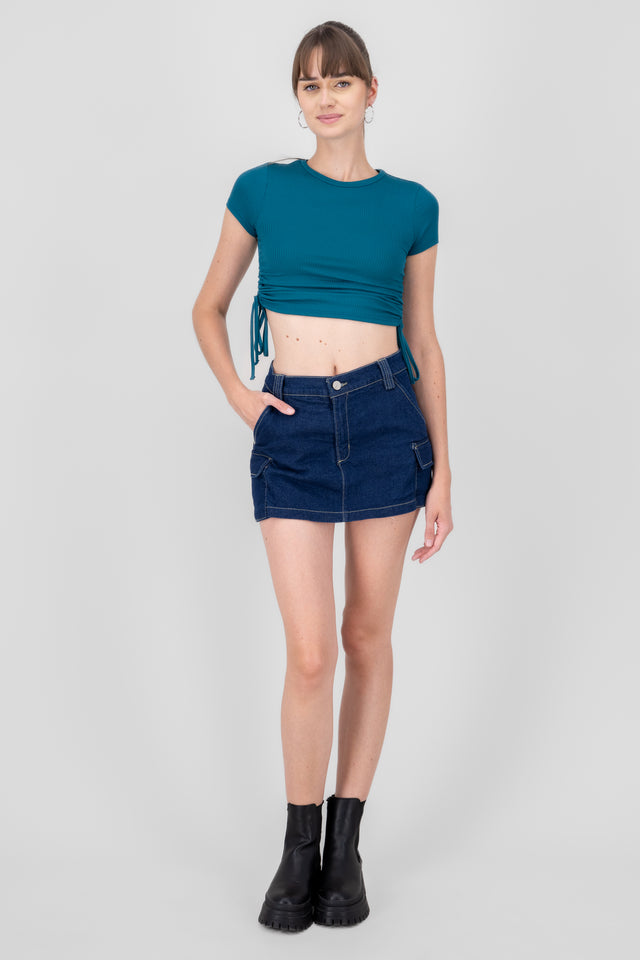 Falda short bolsillos cargo