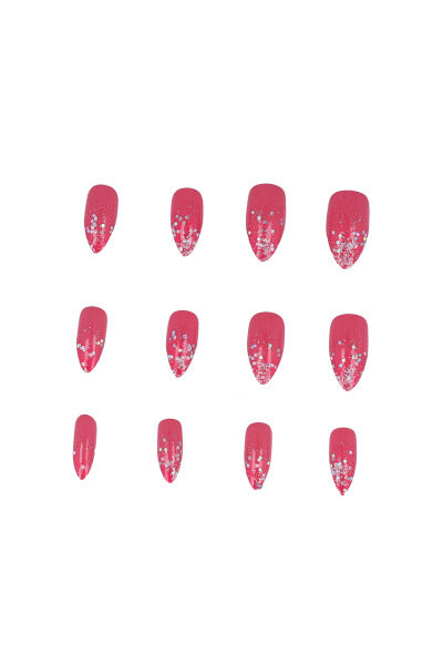 Set 12 uñas adheribles glitter