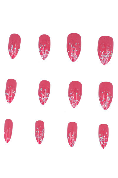 Set 12 uñas adheribles glitter