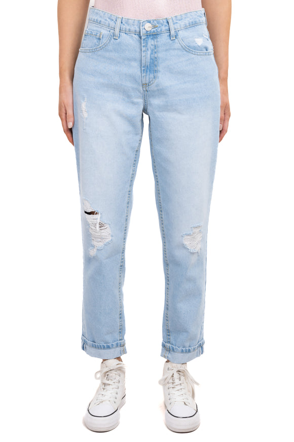 Jeans mom desgaste