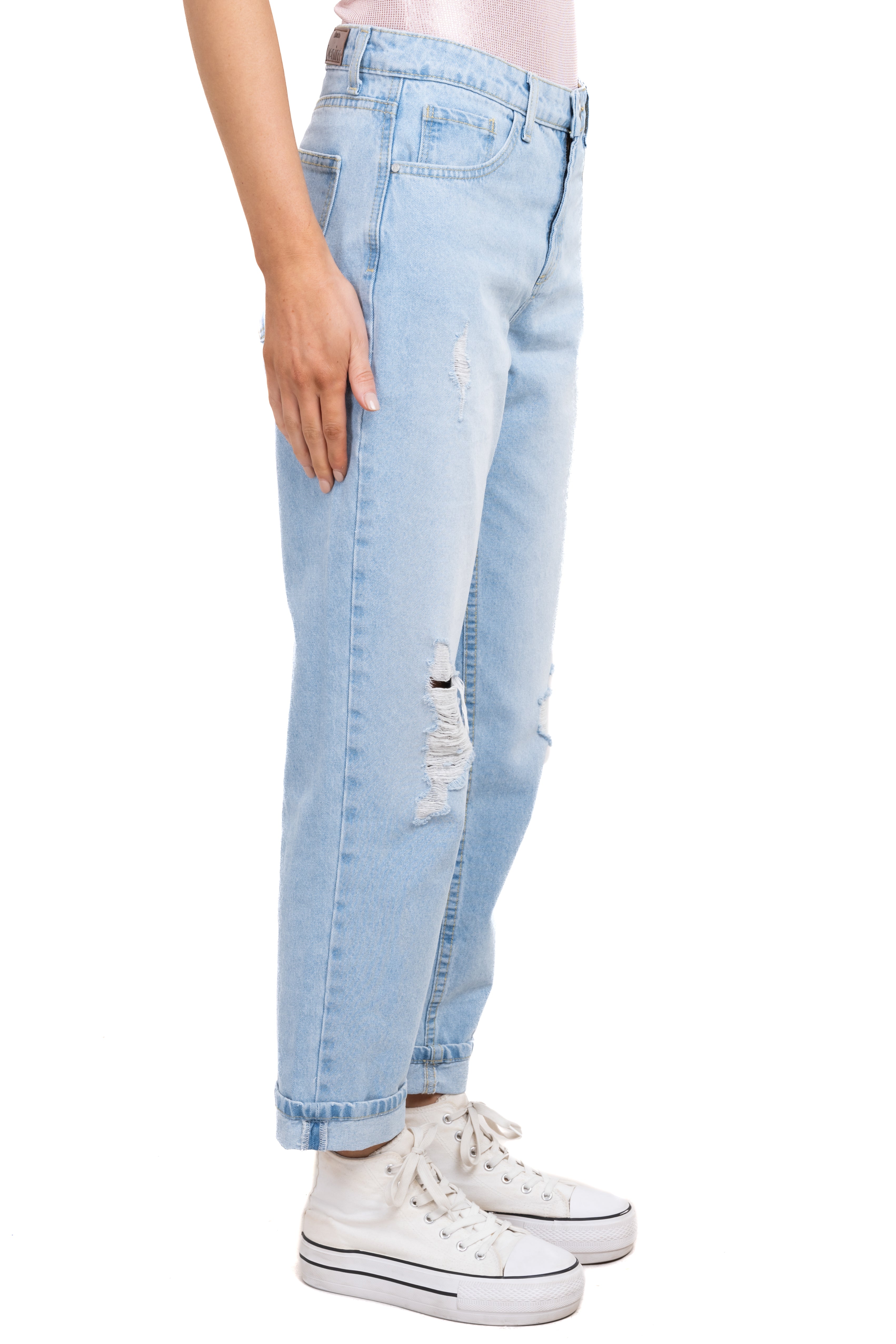 Jeans mom desgaste BLEACHED