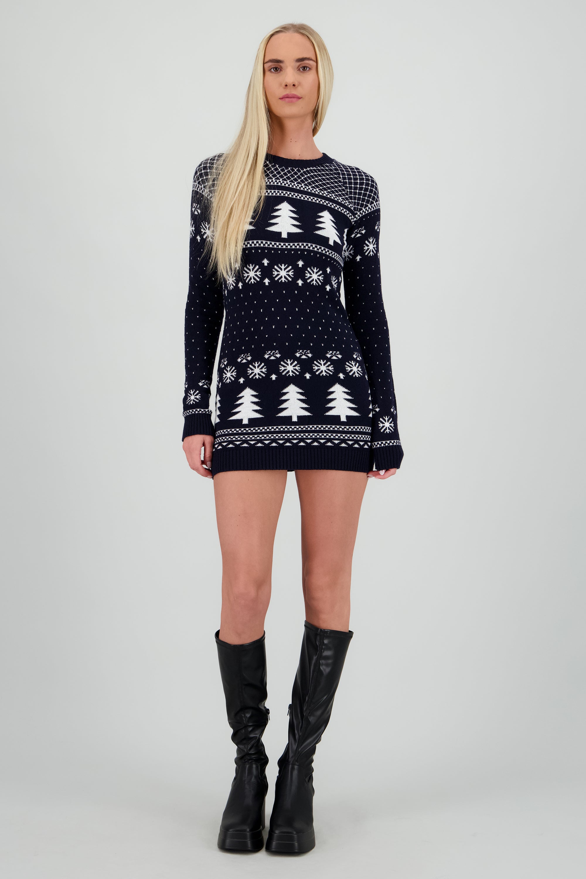 Botas largas doble plataforma NEGRO