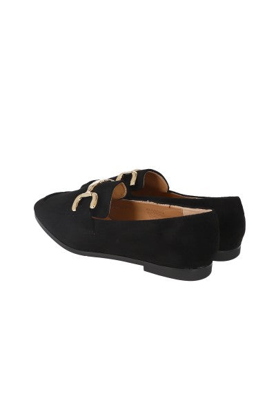 LOAFER PUNTA CUADRADA HEBILLA NEGRO