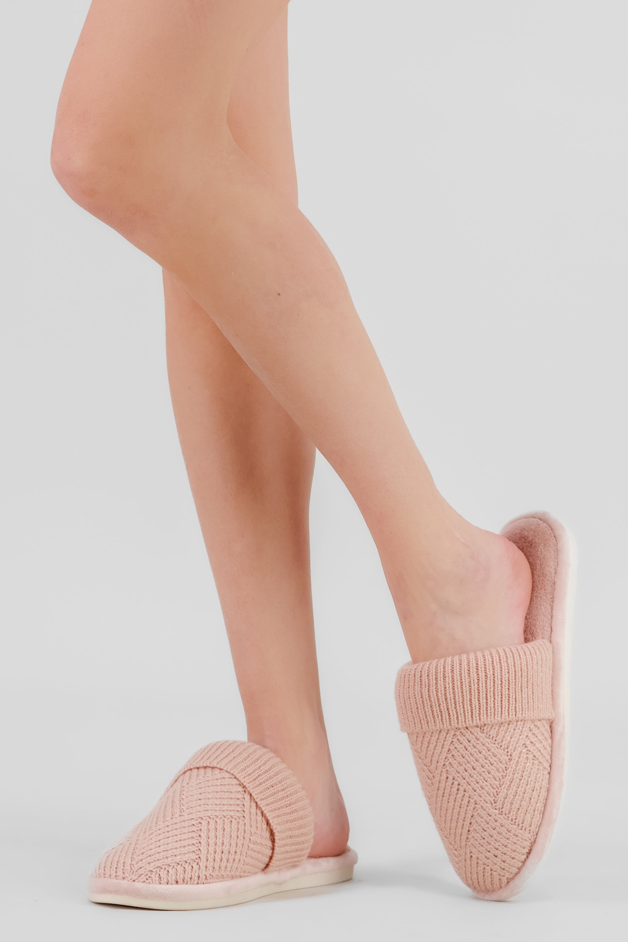 Pantuflas tejidas sherpa