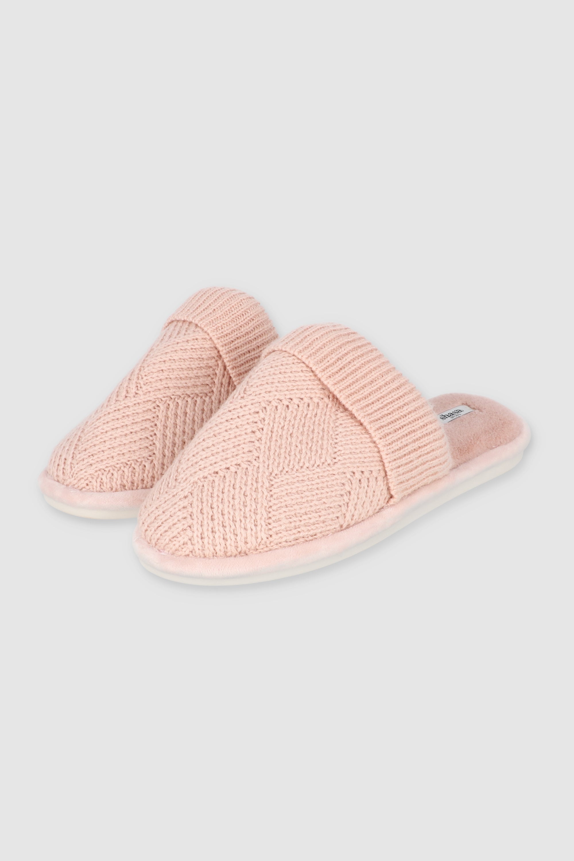 Pantuflas tejidas sherpa PALO DE ROSA