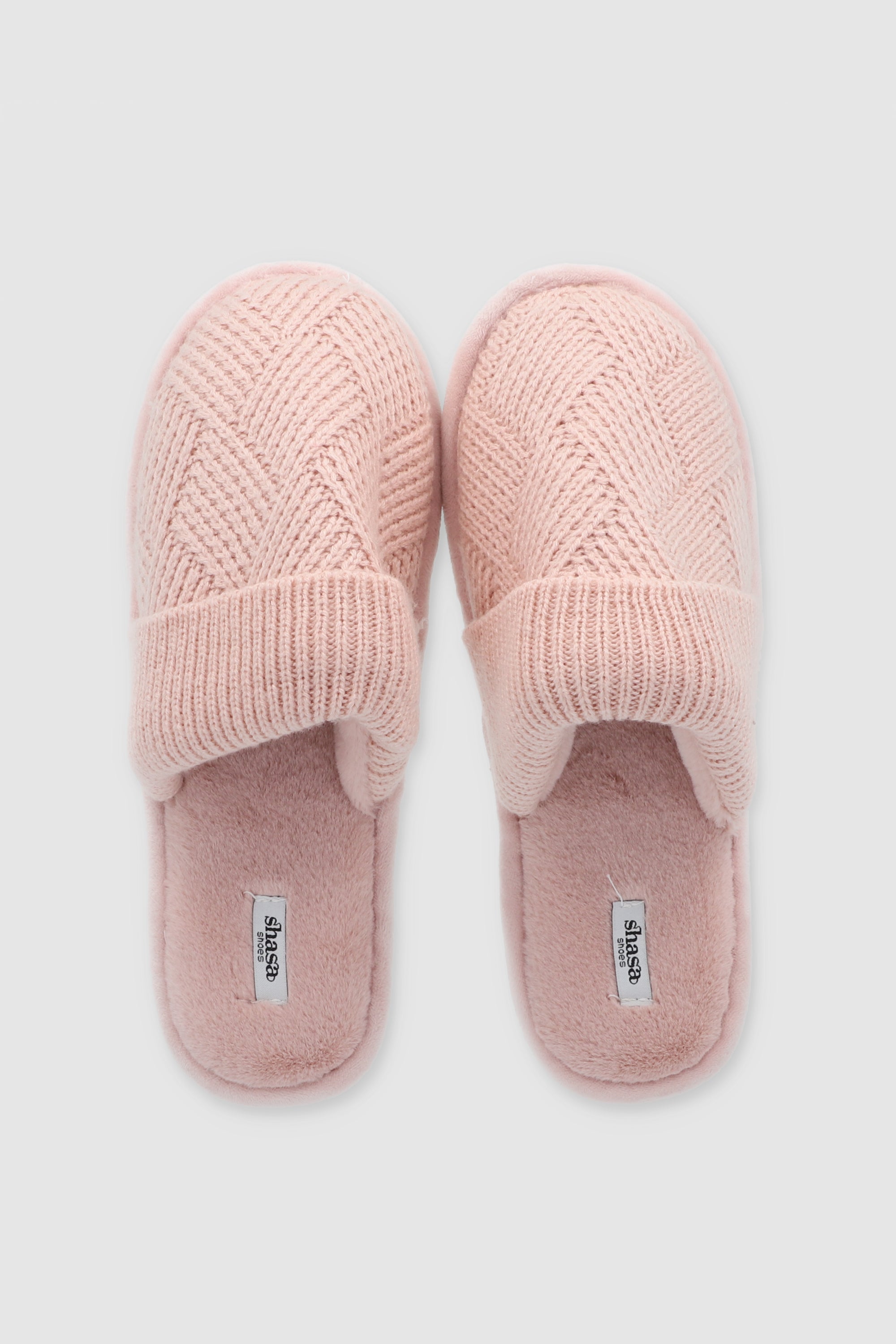 Pantuflas tejidas sherpa PALO DE ROSA