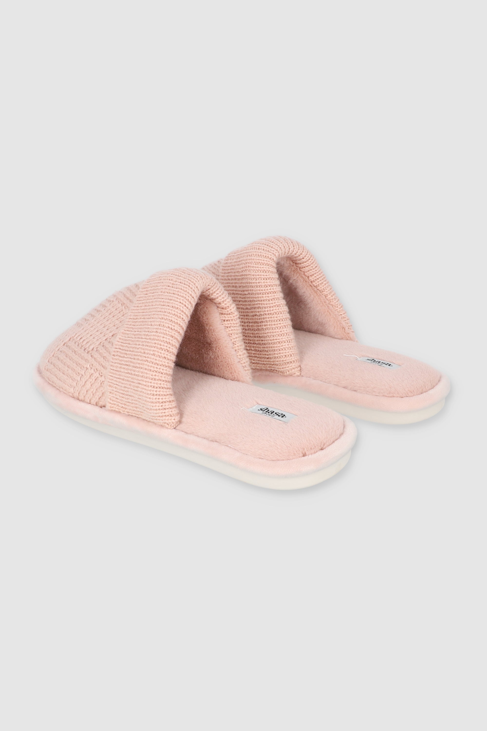 Pantuflas tejidas sherpa PALO DE ROSA