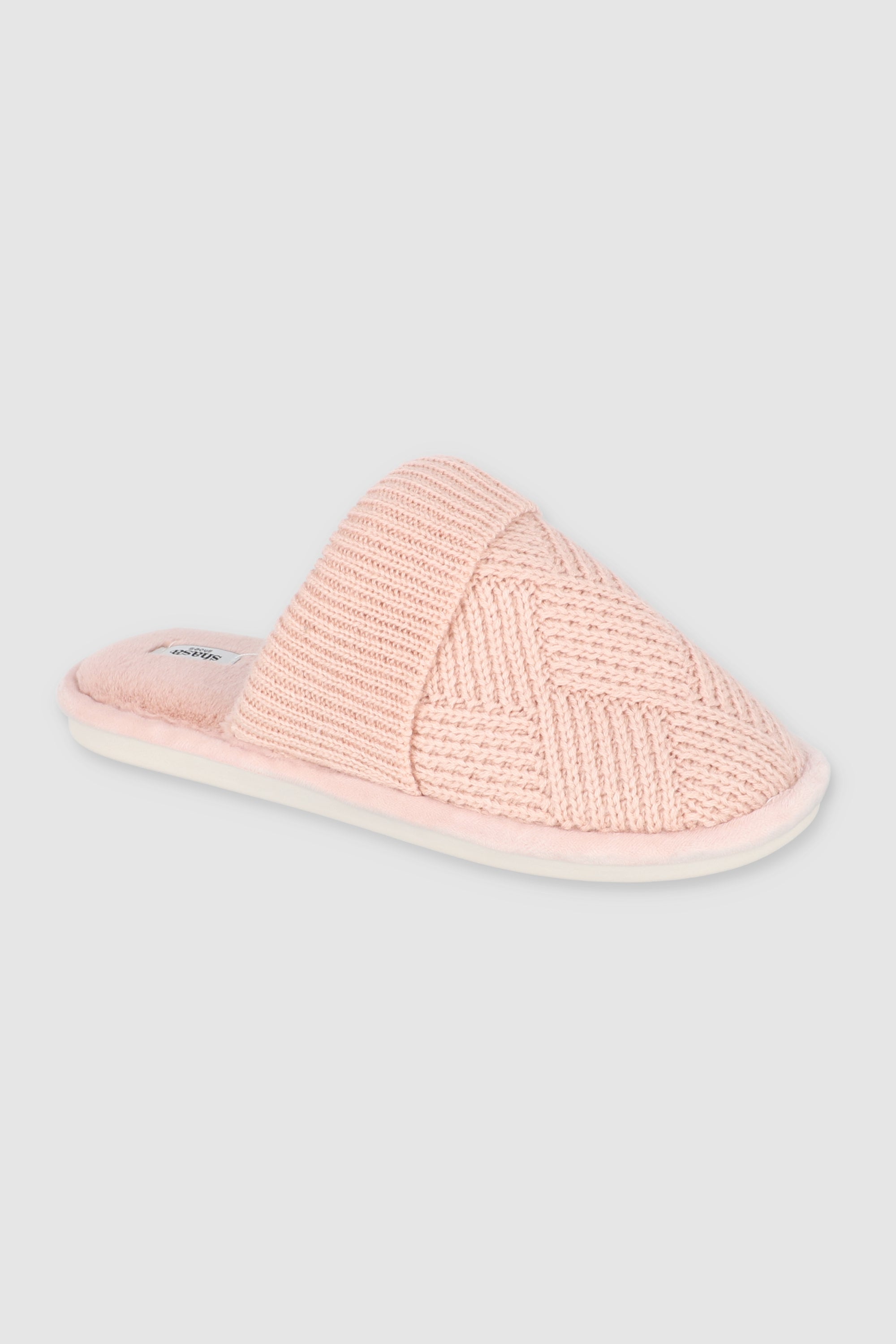 Pantuflas tejidas sherpa PALO DE ROSA