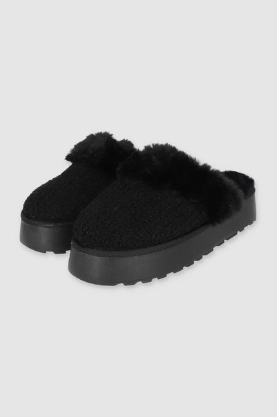 Pantuflas Sherpa Peluche Plataforma