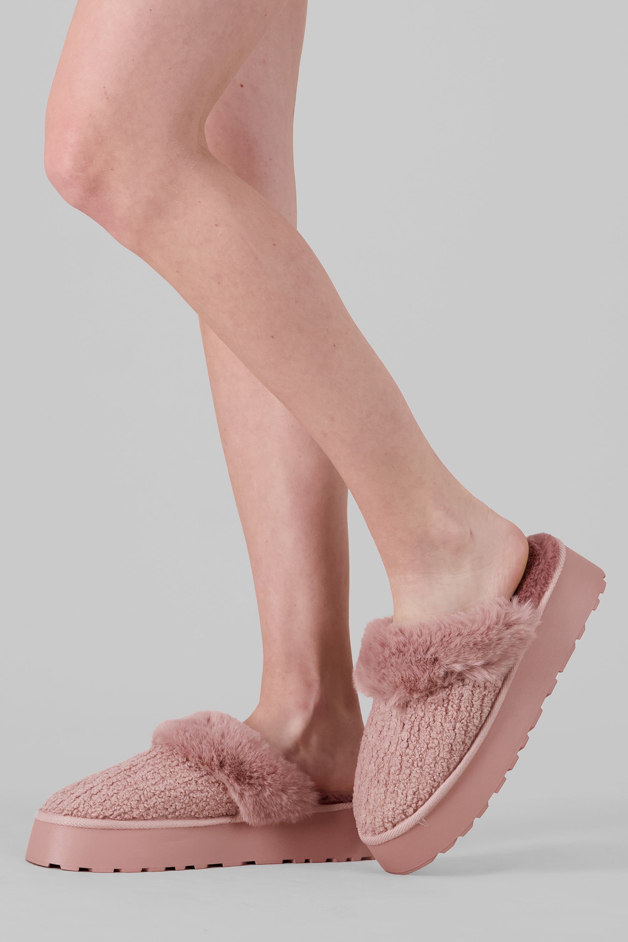 Pantuflas Sherpa Peluche Plataforma