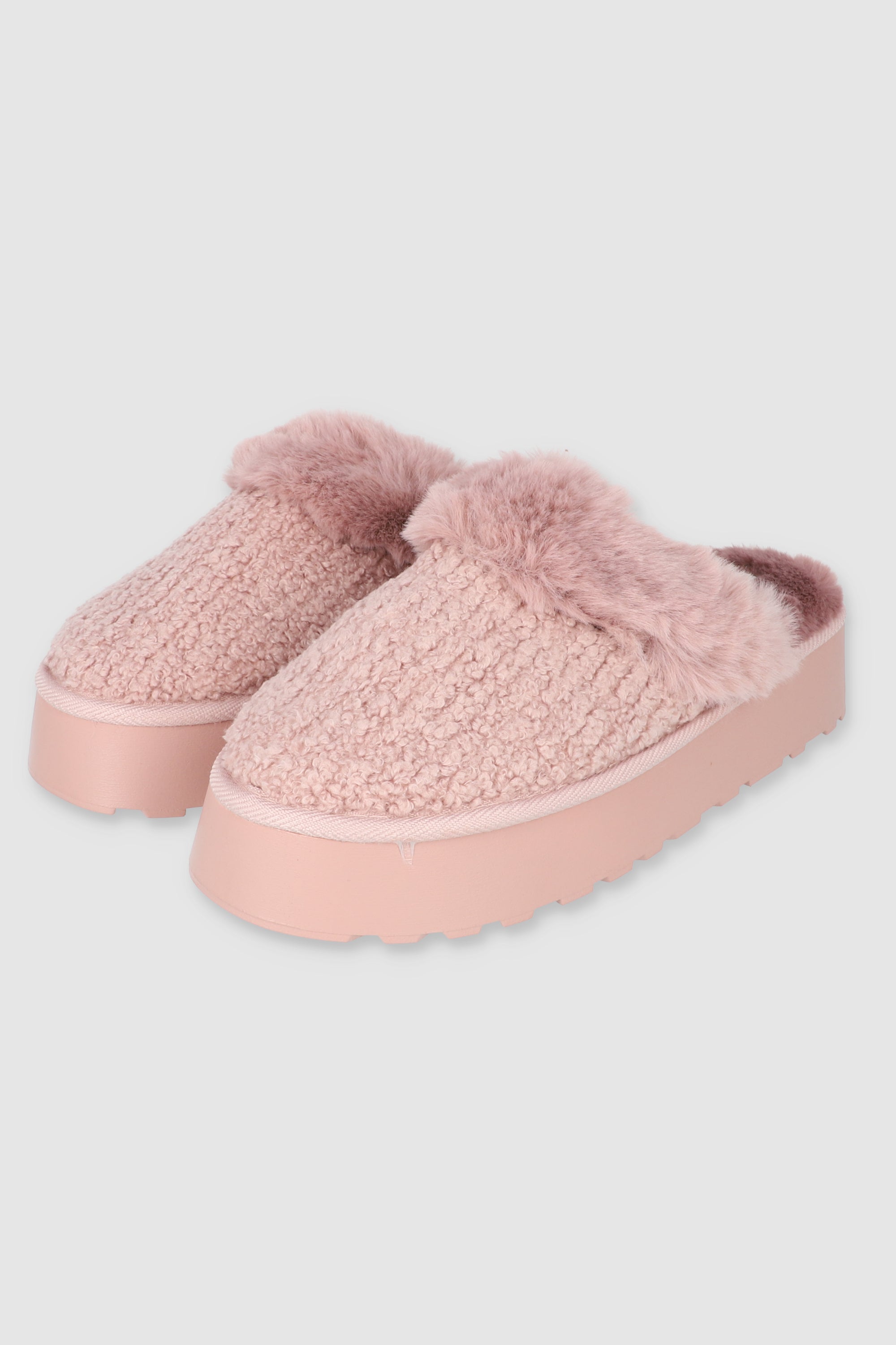 Pantuflas Sherpa Peluche Plataforma