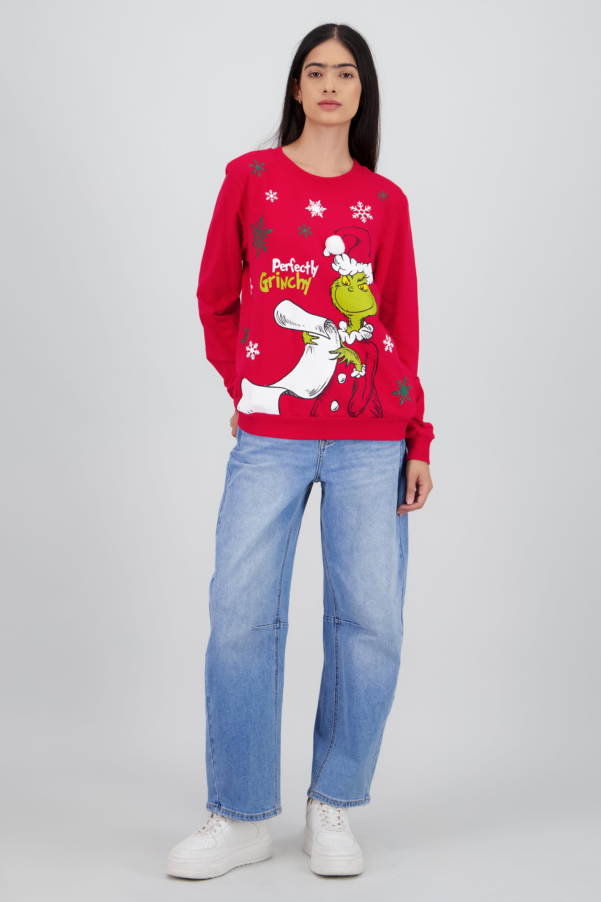 Sudadera Perfect Grinchy copos ROJO COMBO