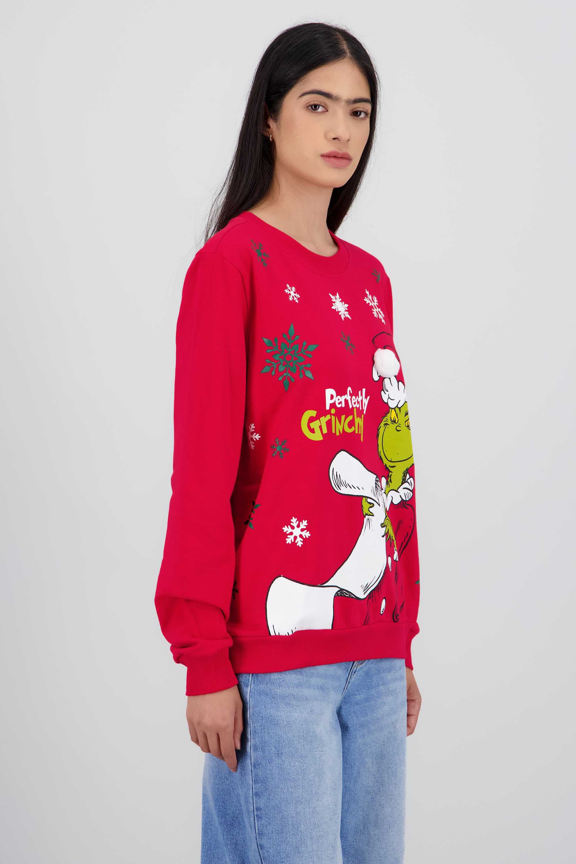 Sudadera Perfect Grinchy copos ROJO COMBO