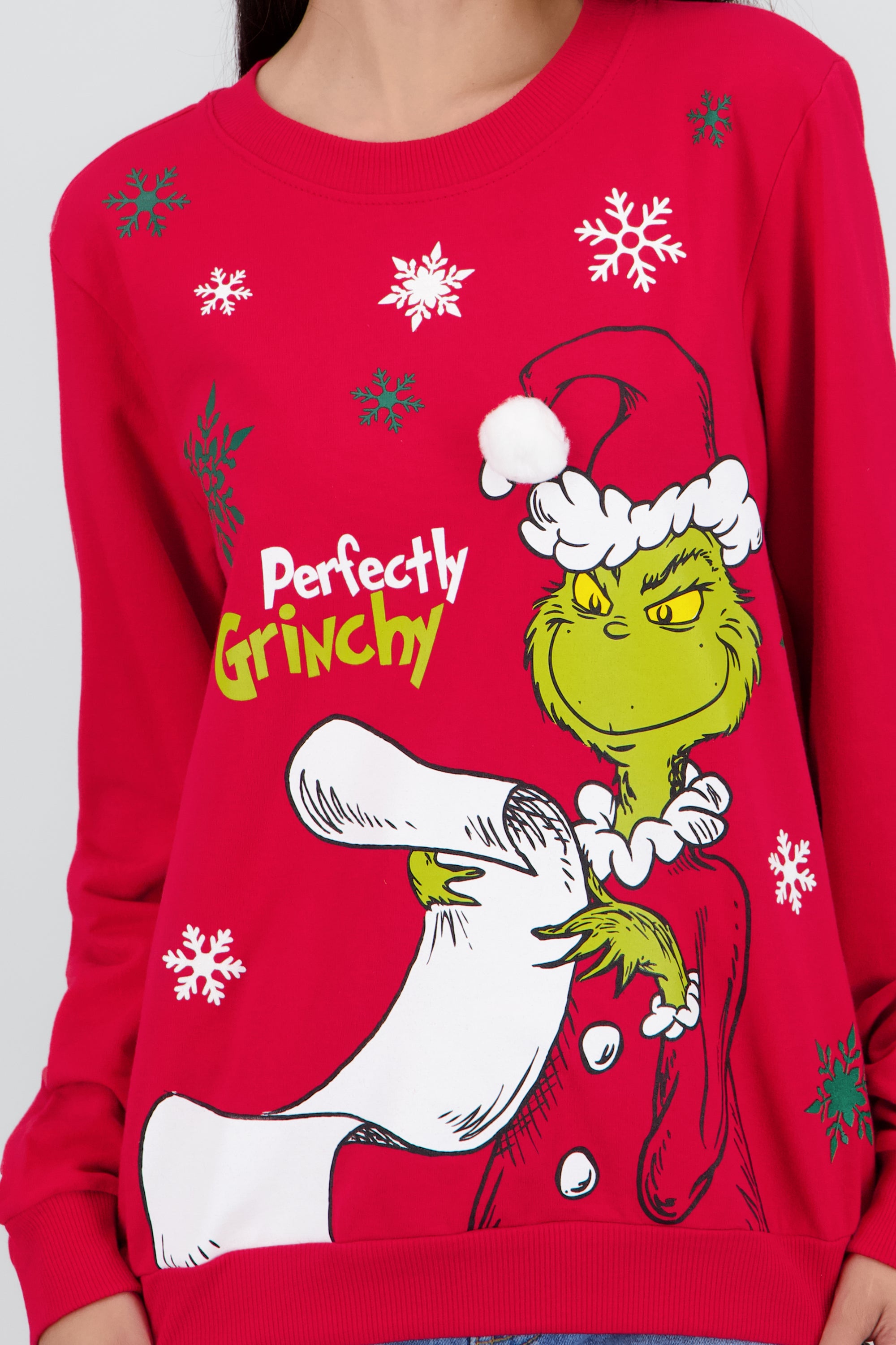 Sudadera Perfect Grinchy copos ROJO COMBO