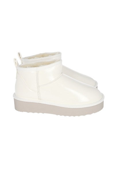 Botas efecto piel forro peluche BLANCO