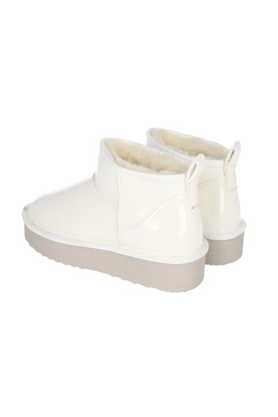 Botas efecto piel forro peluche BLANCO