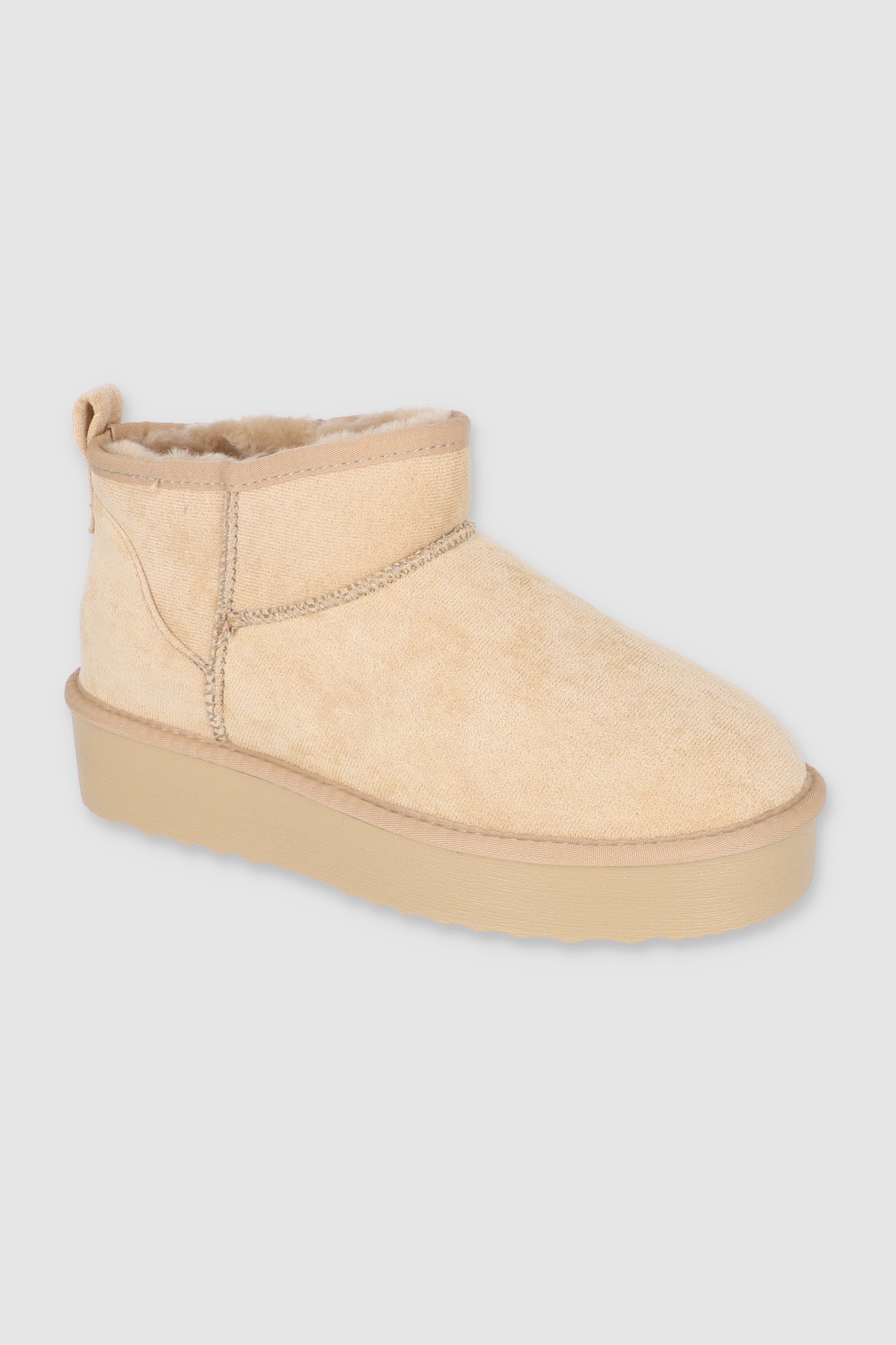 Botas Lisas Forro Peluche NUDE