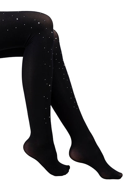 Medias Aplicación Brillos Estrellas NEGRO