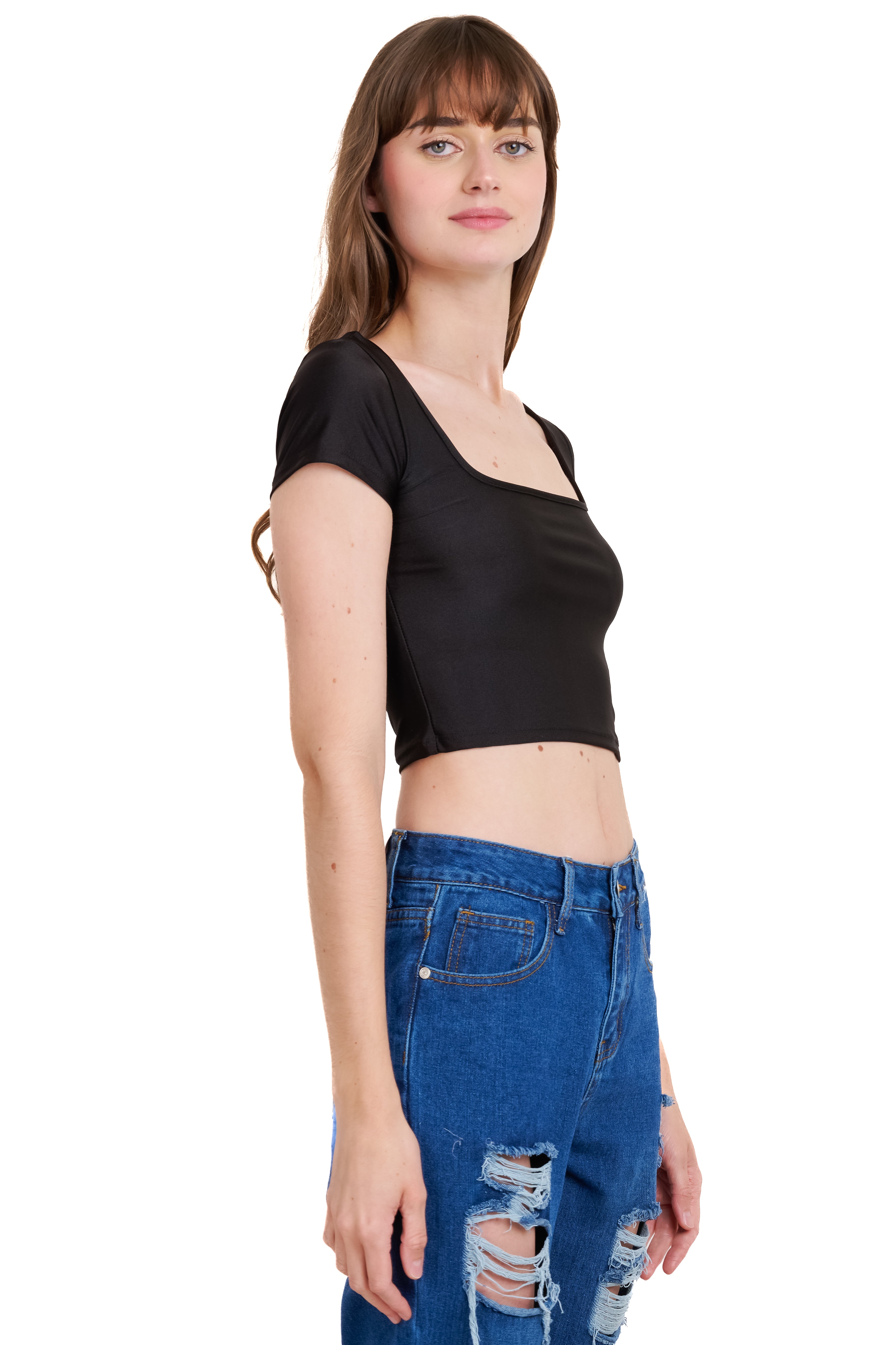 Top seamless escote cuadrado NEGRO