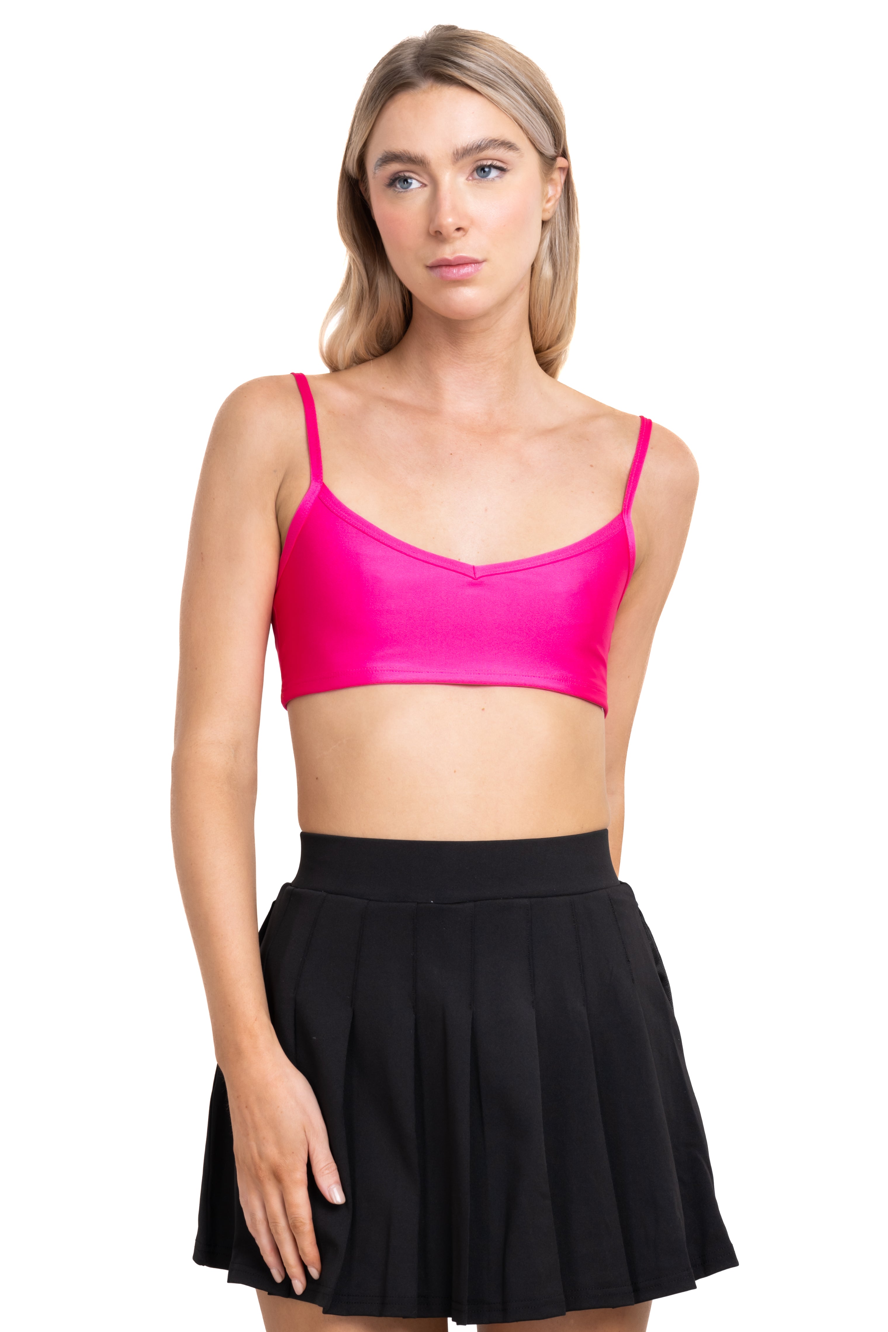 Top crop escote v tirantes ROSA