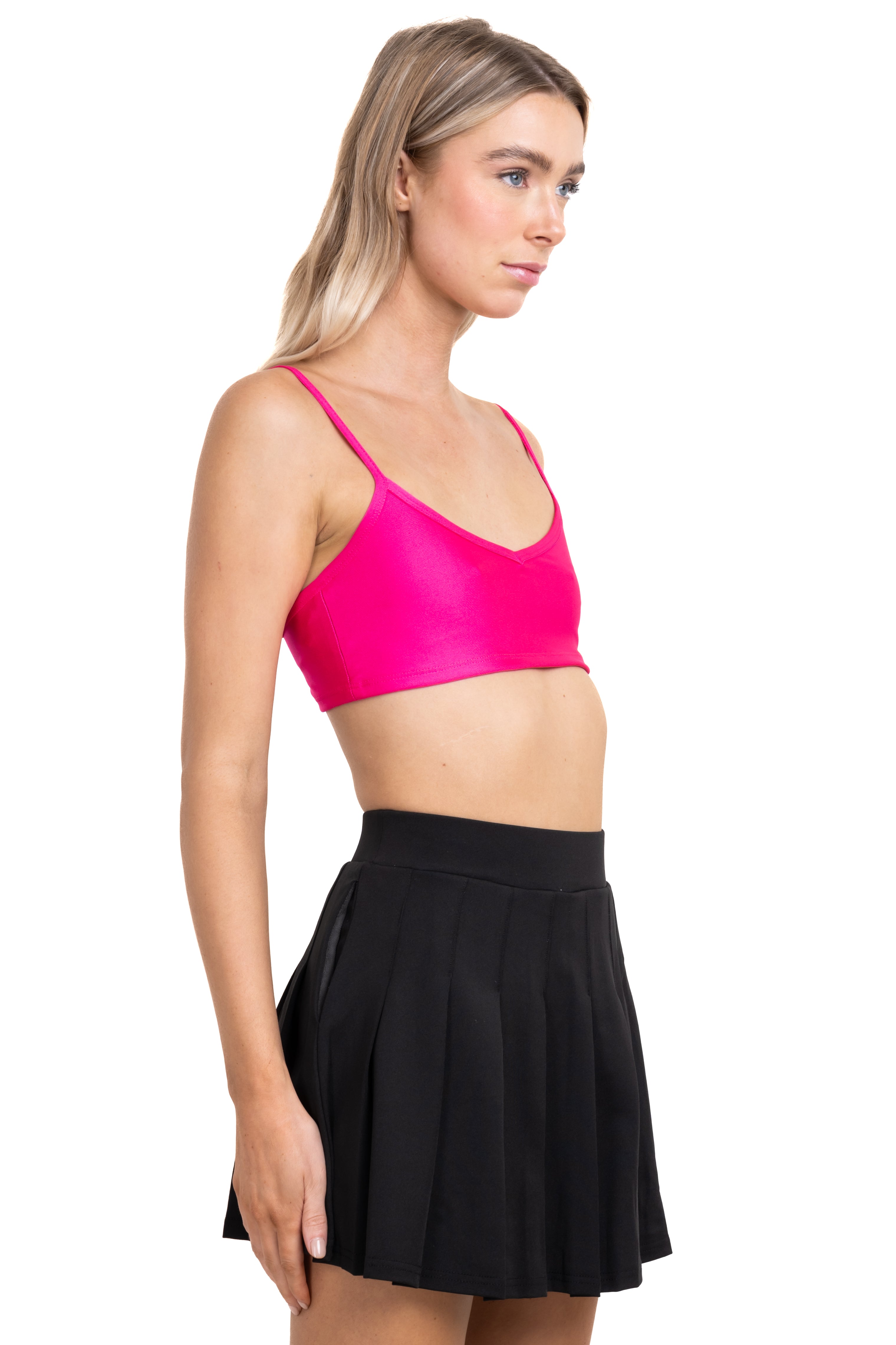 Top crop escote v tirantes ROSA