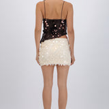 Falda mini lentejuelas lunares