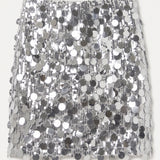 Falda mini lentejuelas lunares