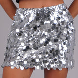 Falda mini lentejuelas lunares