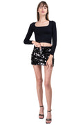 Falda mini lentejuelas lunares