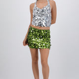 Falda mini lentejuelas lunares
